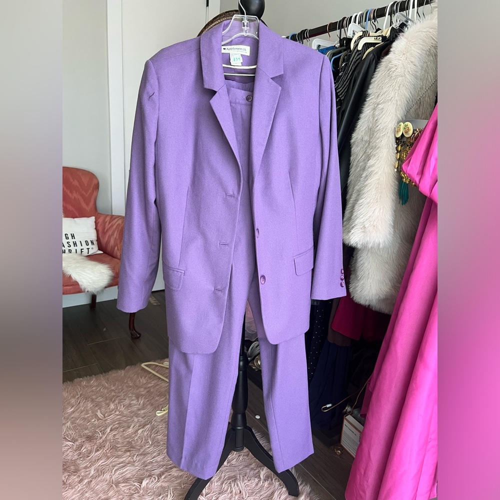 Vintage Wool Purple Suit